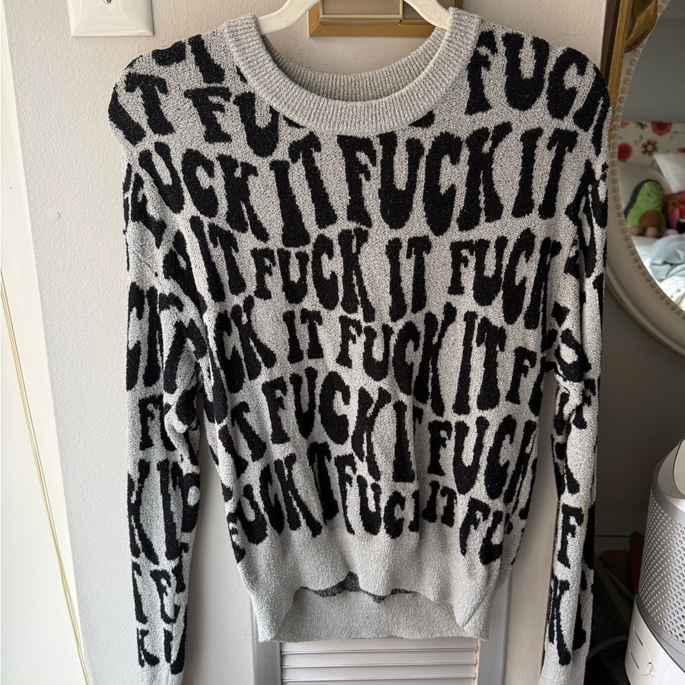 Minnie Rose Bold Black and Gray Sweater